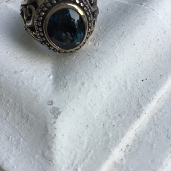 Ring - Mans Octopus ring - Ocean Blue gemstone - Picture 6 of 7